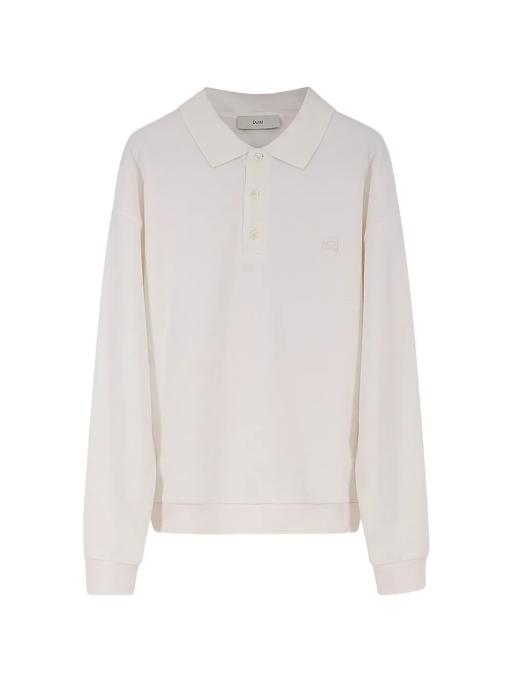 DUNST logo-patch long-sleeved polo shirt - Toni neutri