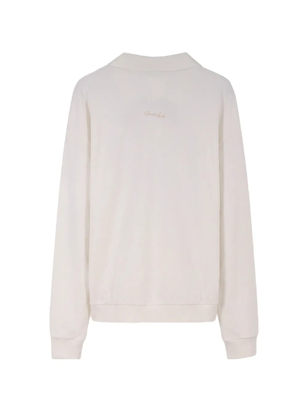 DUNST Poloshirt met logo-patch en lange mouwen Beige