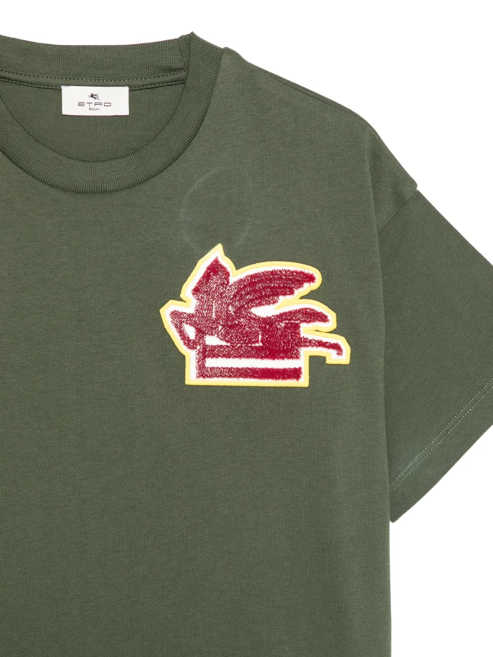Etro Pegaso-patch T-shirt In Green