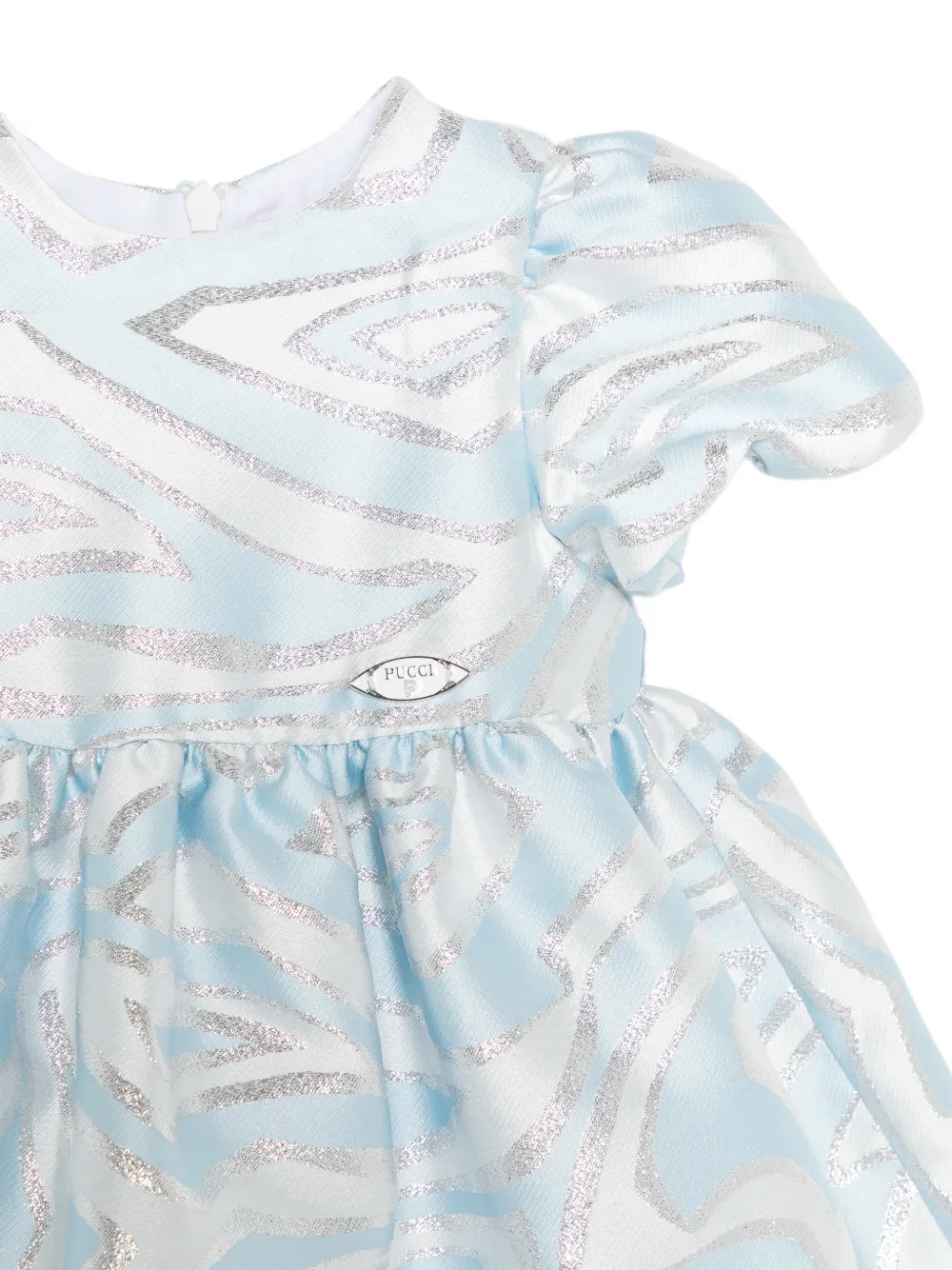 PUCCI Junior Metallic jurk met print Blauw