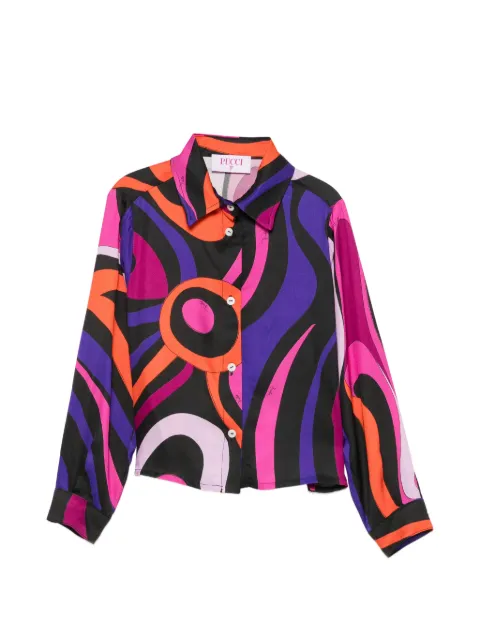 PUCCI Junior Marmo-print long-sleeve shirt