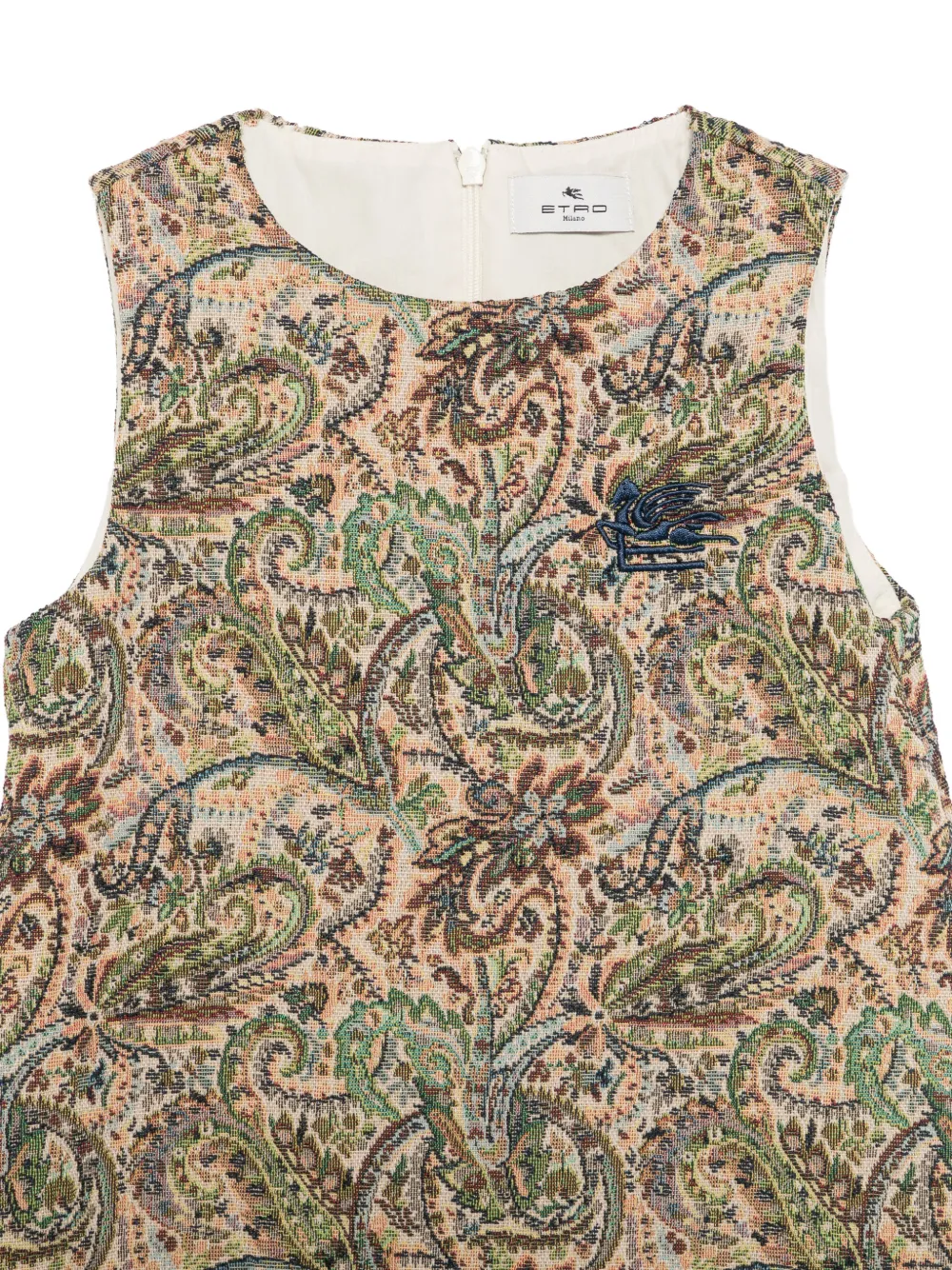 ETRO KIDS Pegasus jurk met paisley-jacquard Beige