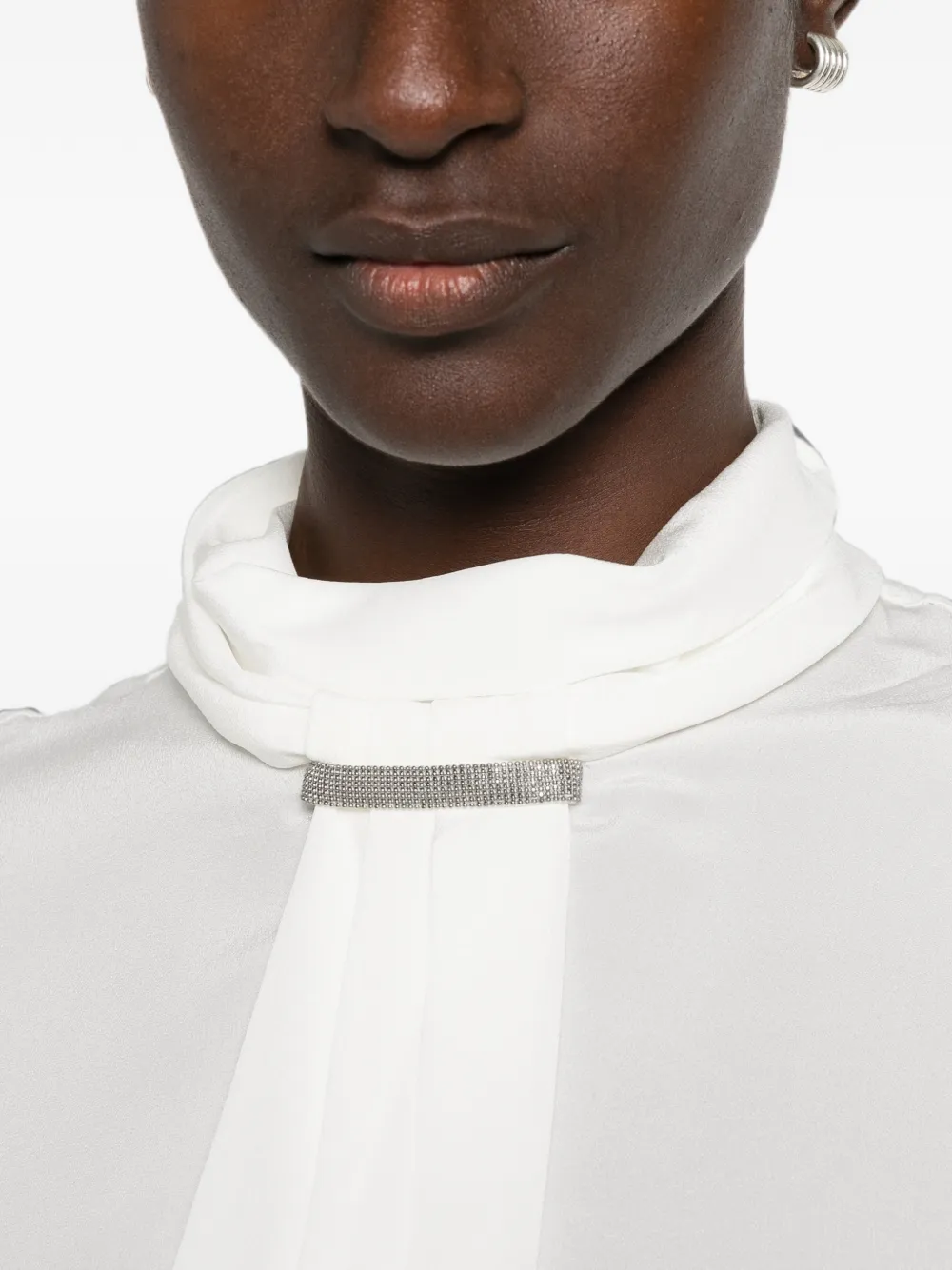 Brunello Cucinelli Verfraaide blouse Wit