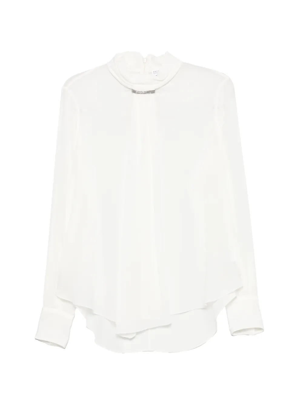 Brunello Cucinelli Monili-embellished silk blouse - Weiß