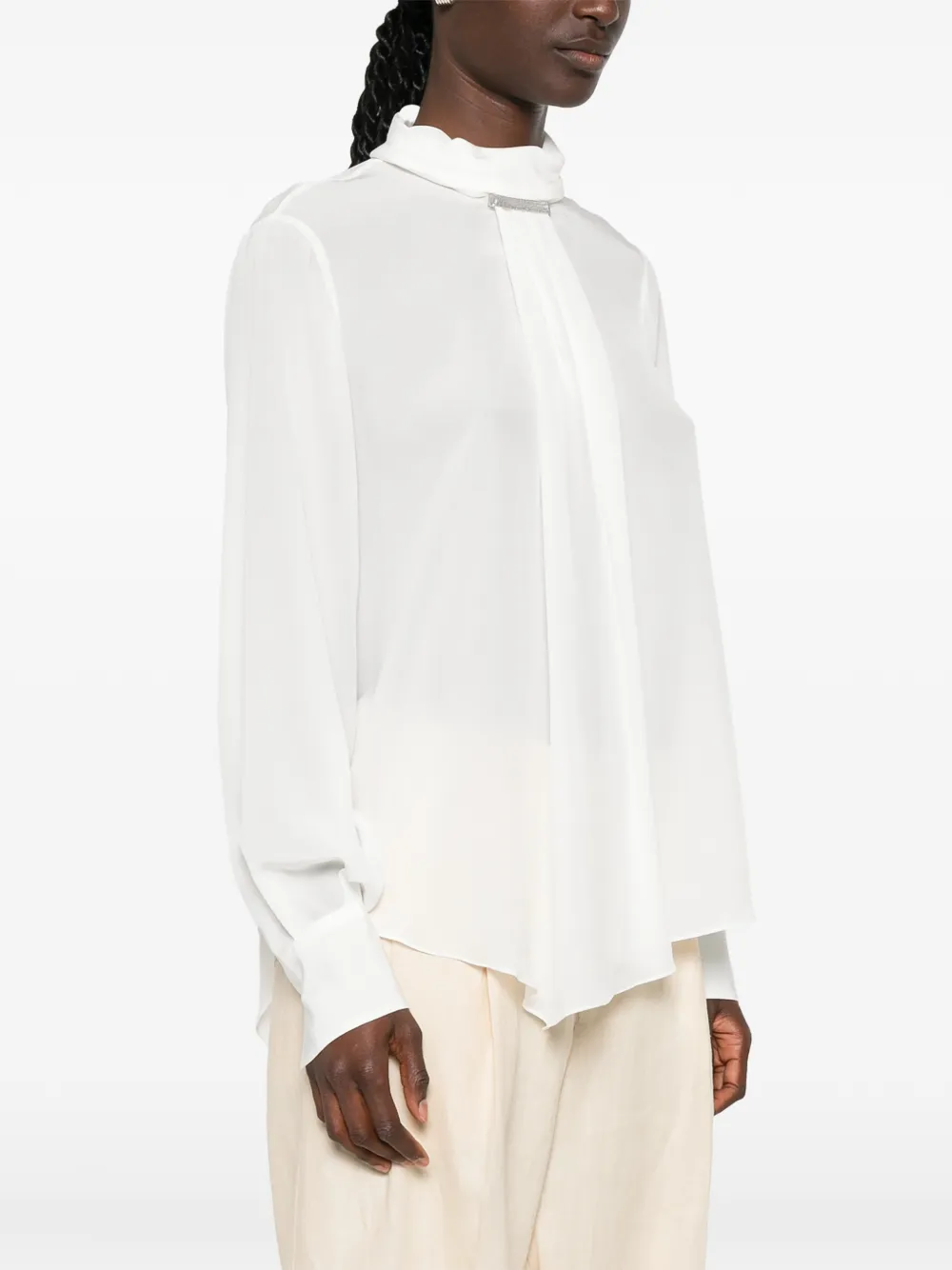 Brunello Cucinelli Verfraaide blouse Wit