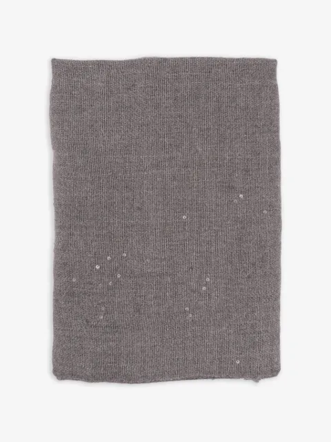Brunello Cucinelli mascada bordada con lentejuelas y flecos