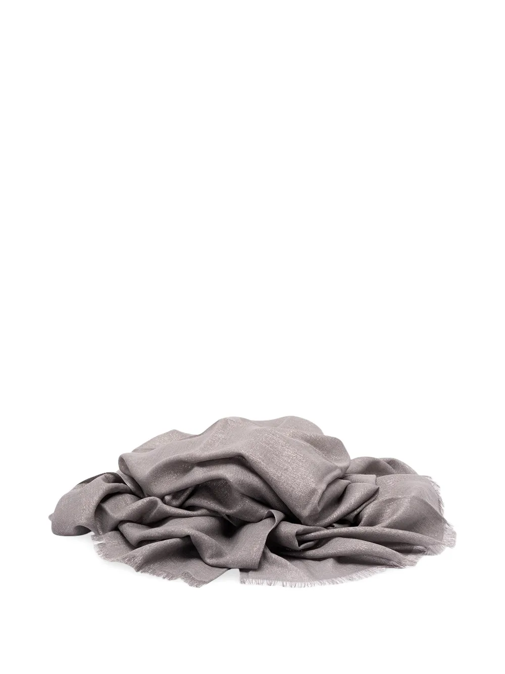 Brunello Cucinelli metallic-thread frayed scarf - Grigio