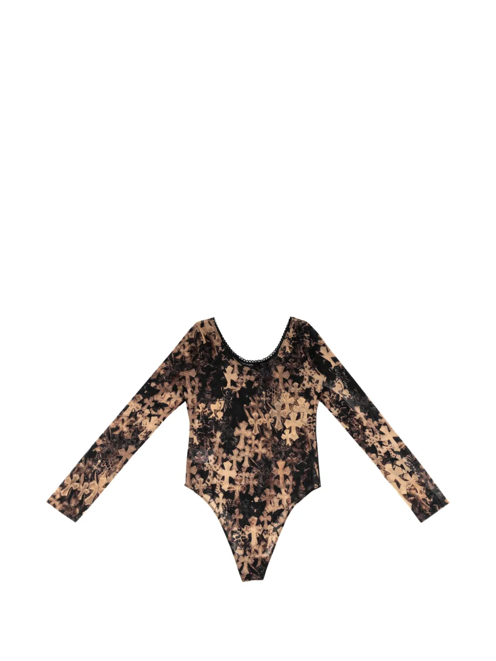 Chrome Hearts Sheer-Body mit Kreuz-Print - Nude