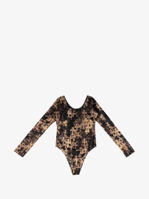 Chrome Hearts Cross Print sheer-mesh bodysuit