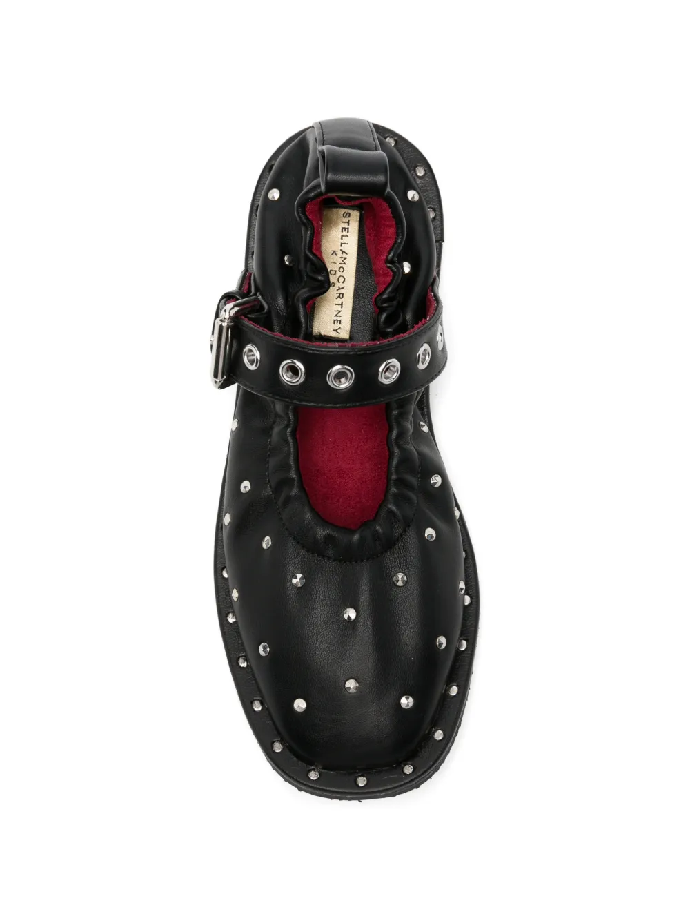 Stella McCartney Kids studded buckle-strap ballet flats Zwart