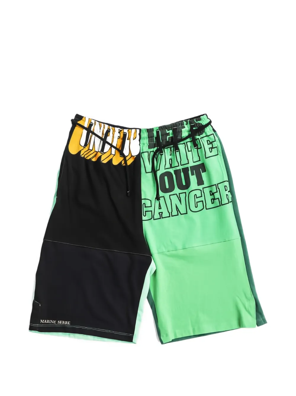 Marine Serre graphic-print panelled shorts - Nero