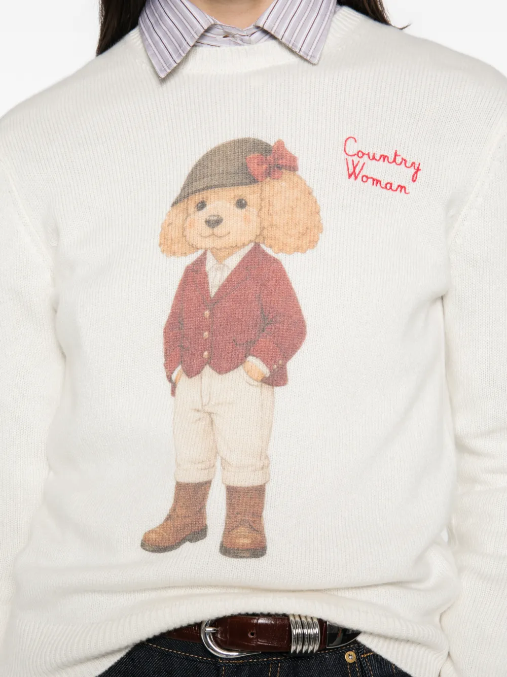 MC2 Saint Barth graphic-intarsia sweater Beige