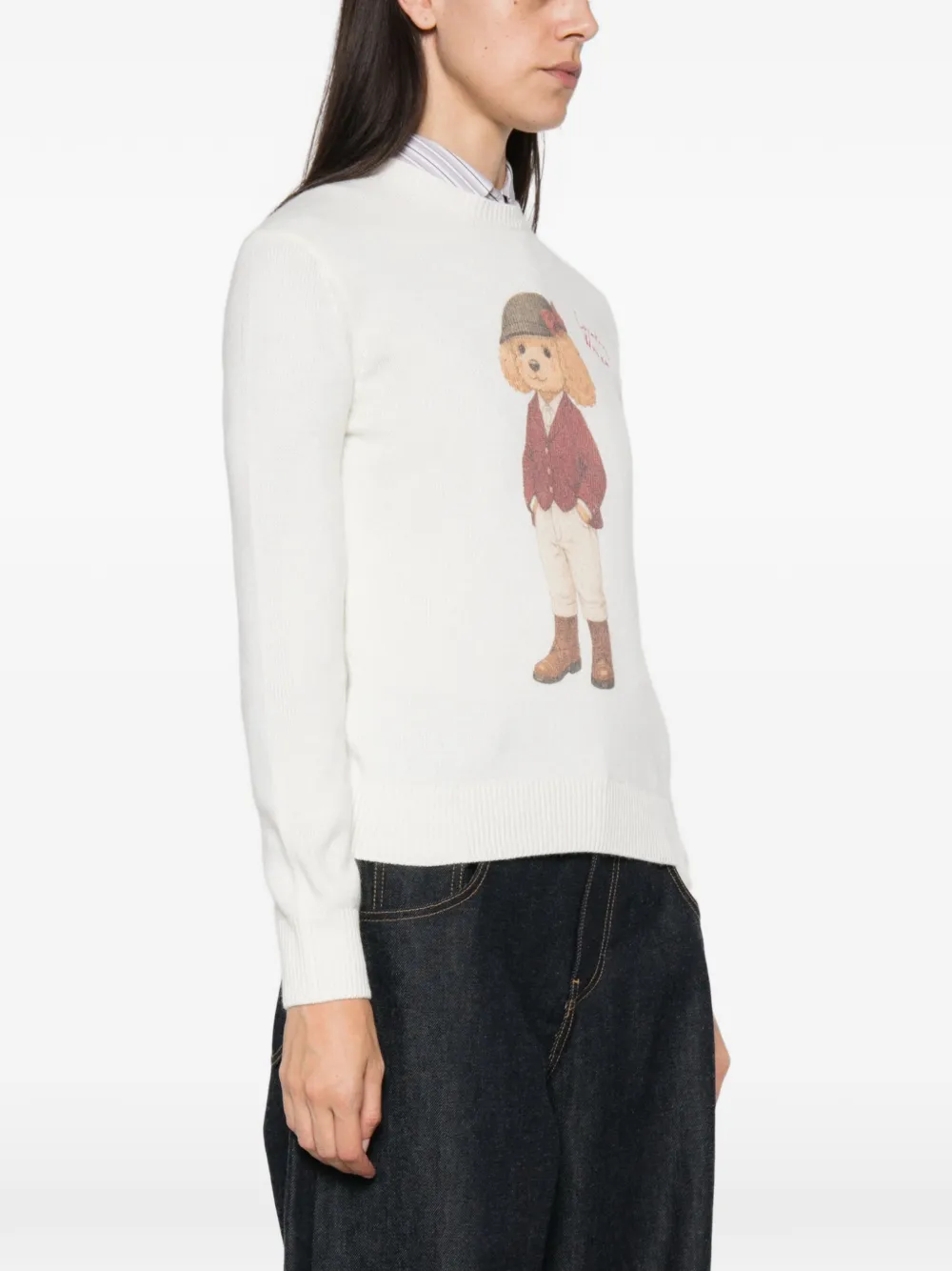 MC2 Saint Barth graphic-intarsia sweater Beige