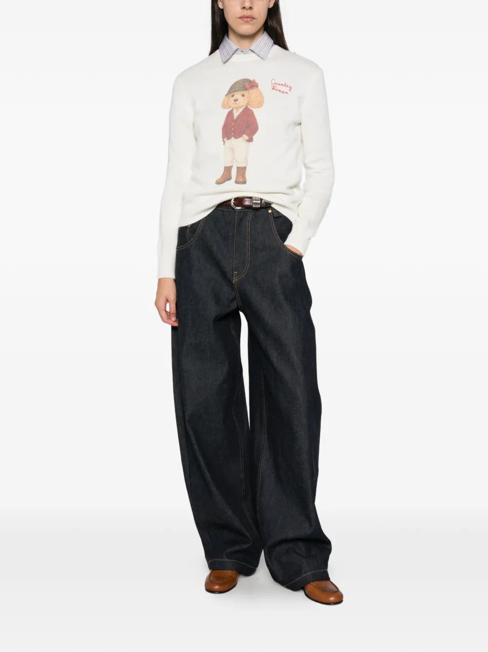 MC2 Saint Barth graphic-intarsia sweater Beige