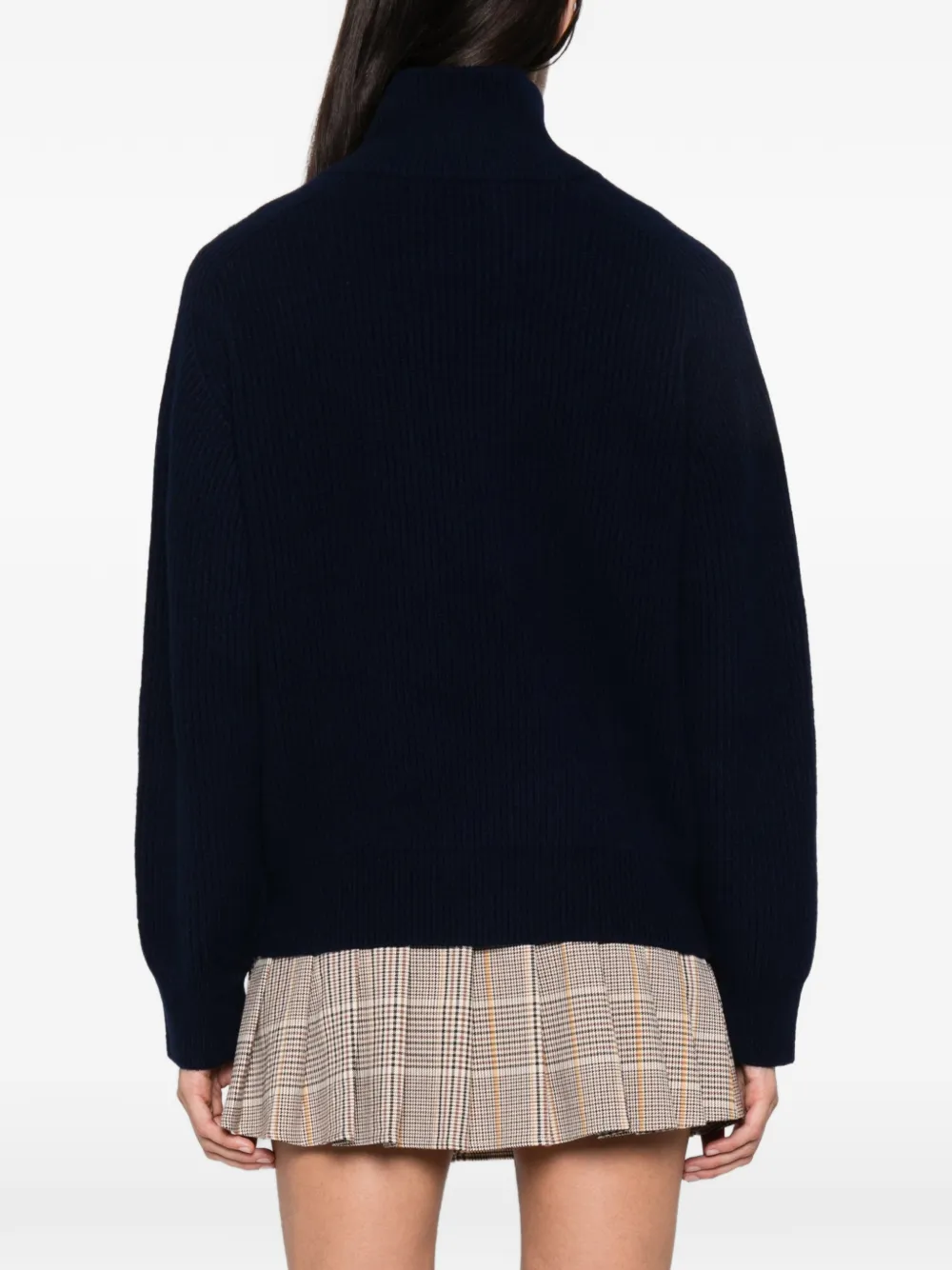 MC2 Saint Barth ribbed-knit half-zip sweater Blauw