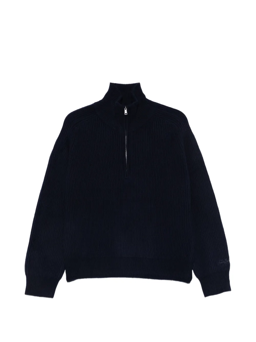 MC2 Saint Barth ribbed-knit half-zip sweater Blauw