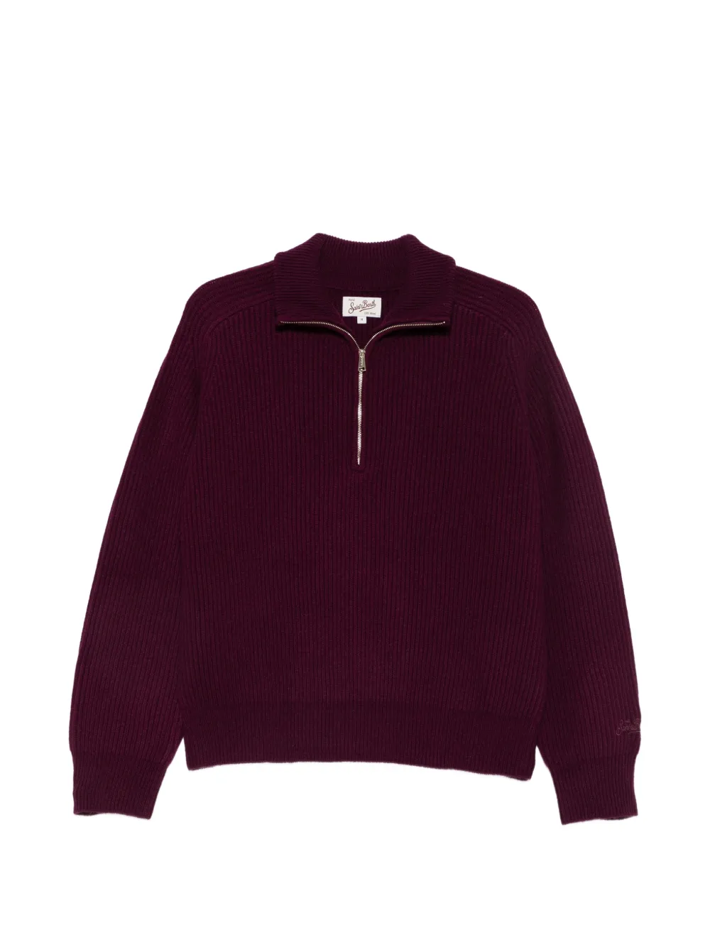 MC2 Saint Barth Isalyn ribbed-knit quarter-zip sweater Rood