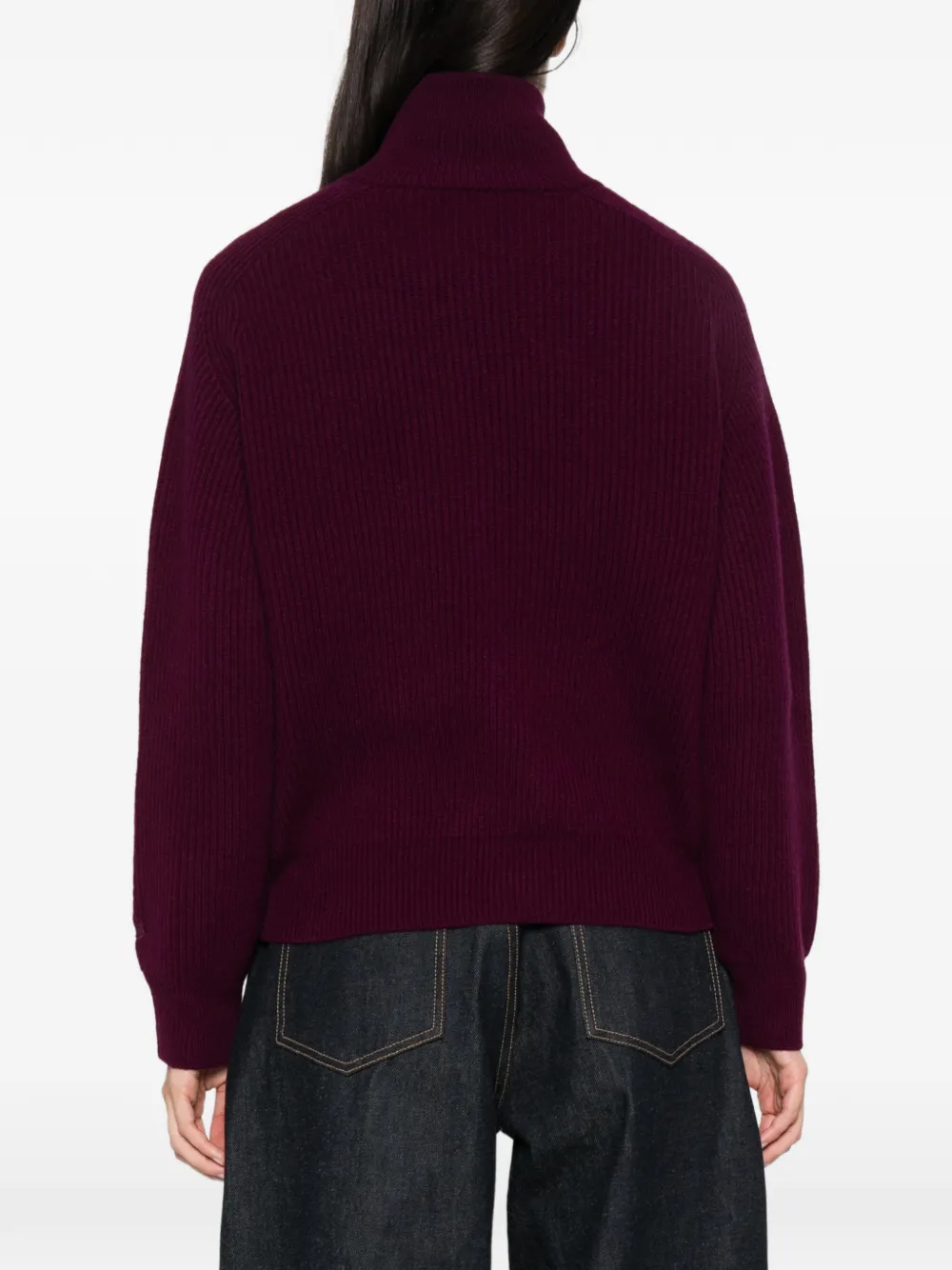 MC2 Saint Barth Isalyn ribbed-knit quarter-zip sweater Rood