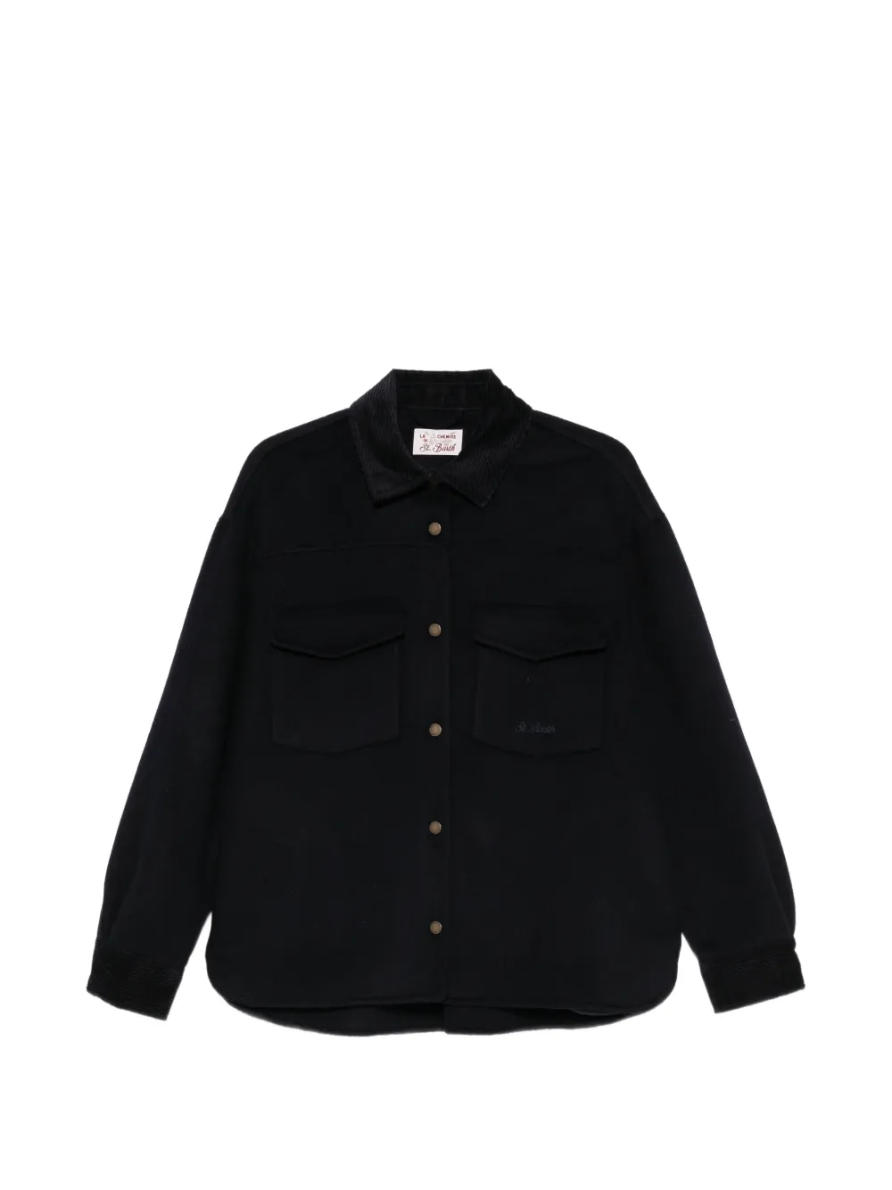 MC2 Saint Barth Shirtjack met ribfluwelen kraag Blauw