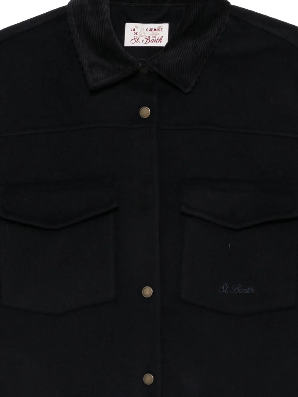 MC2 Saint Barth Shirtjack met ribfluwelen kraag Blauw