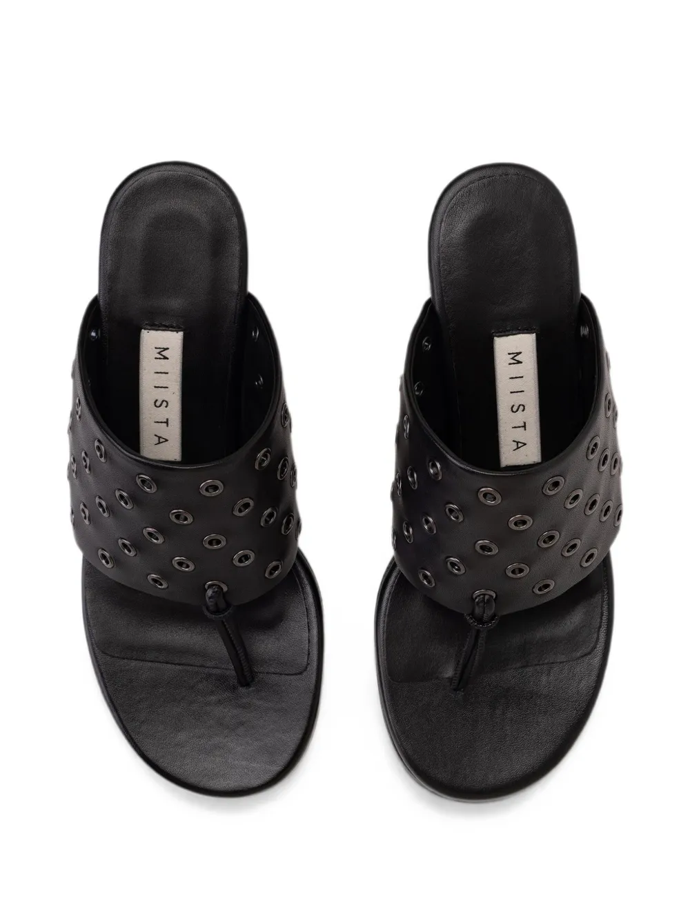 Miista Cedella eyelet-embellished sandals Zwart