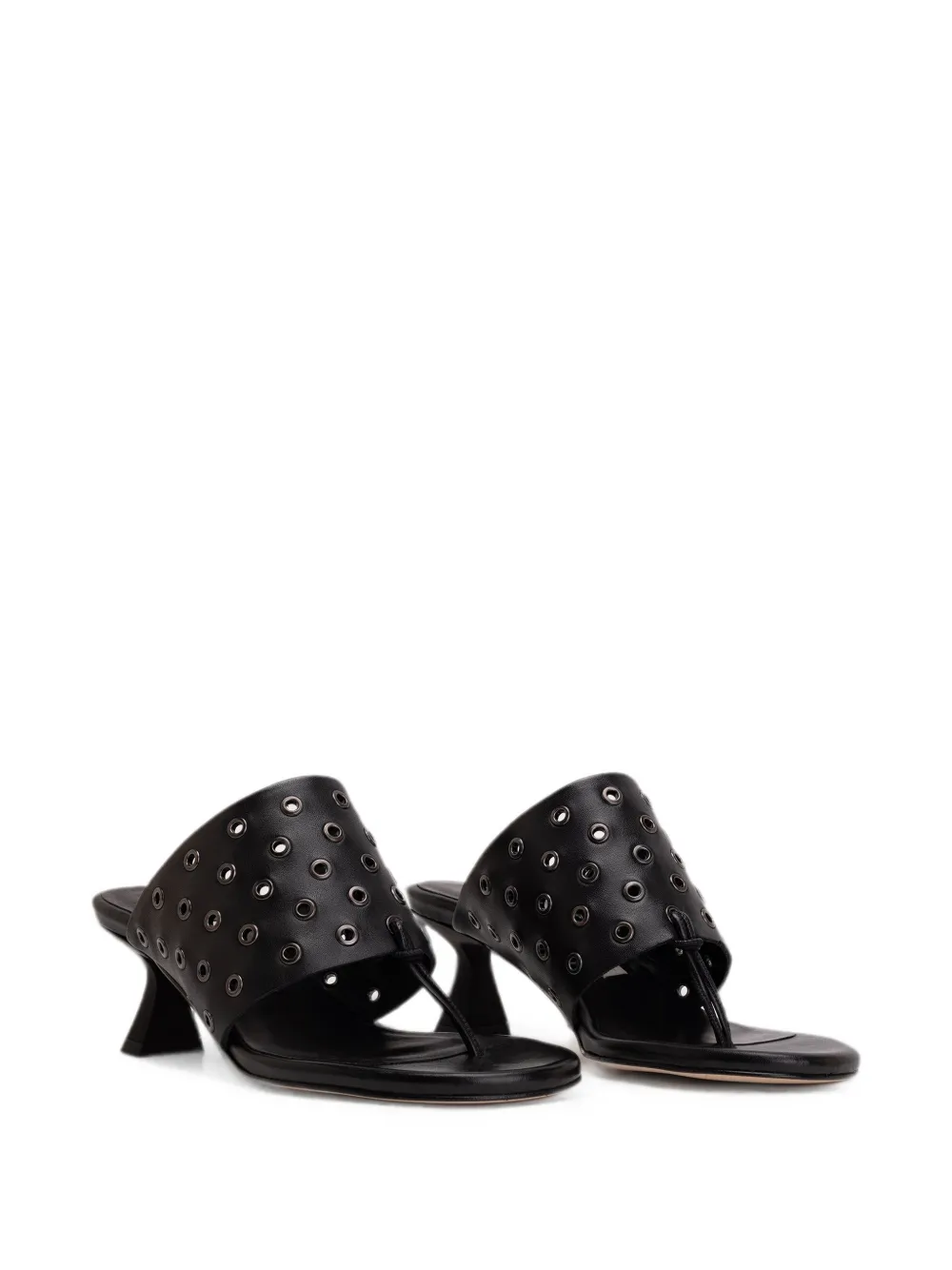 Miista Cedella eyelet-embellished sandals Zwart