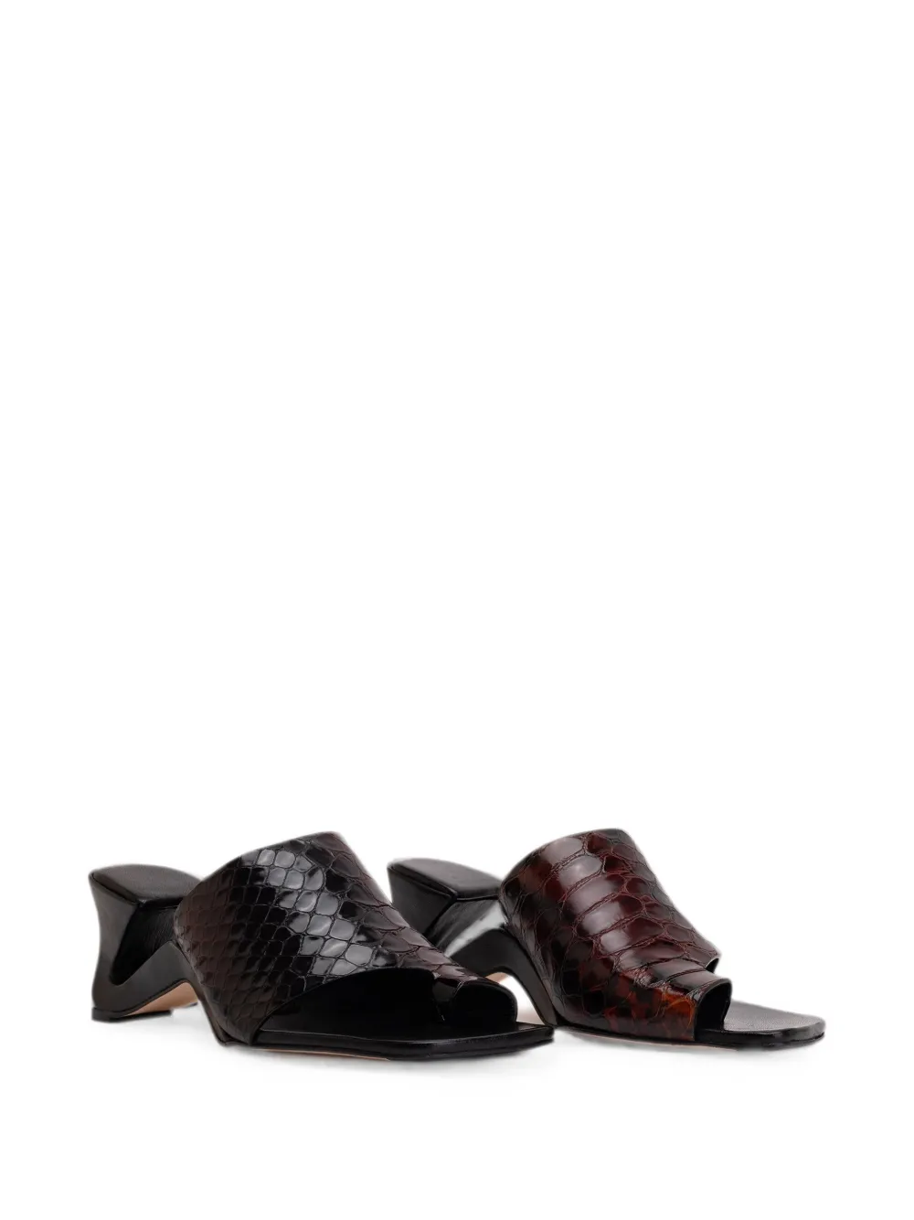 Miista Gaelle snake-effect sandals Bruin