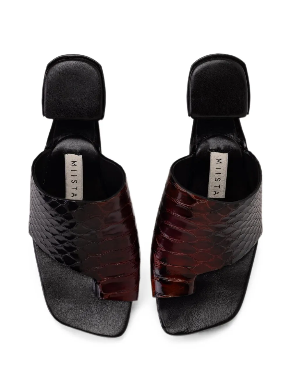 Miista Gaelle snake-effect sandals Bruin