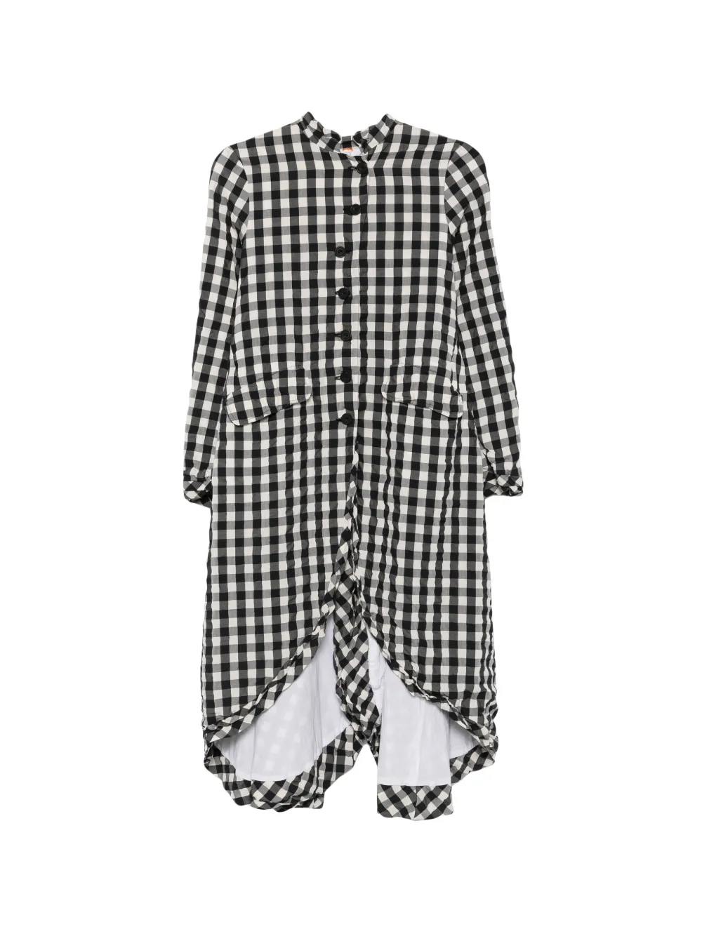 Ricorrrobe gingham-check asymmetric coat - Black