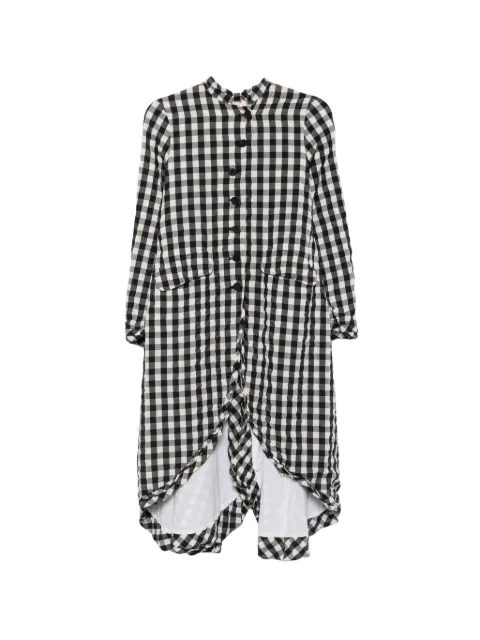 Ricorrrobe gingham-check asymmetric coat