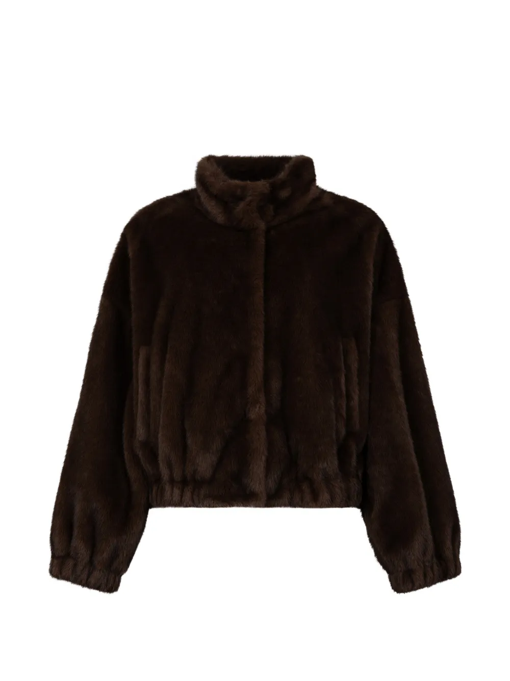 Weekend Max Mara Faux-fur Elasticated-trim Coat In Black