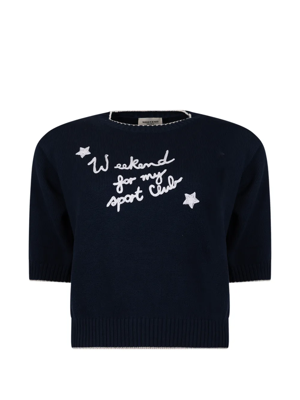 Weekend Max Mara embroidered short-sleeve sweater - Blu