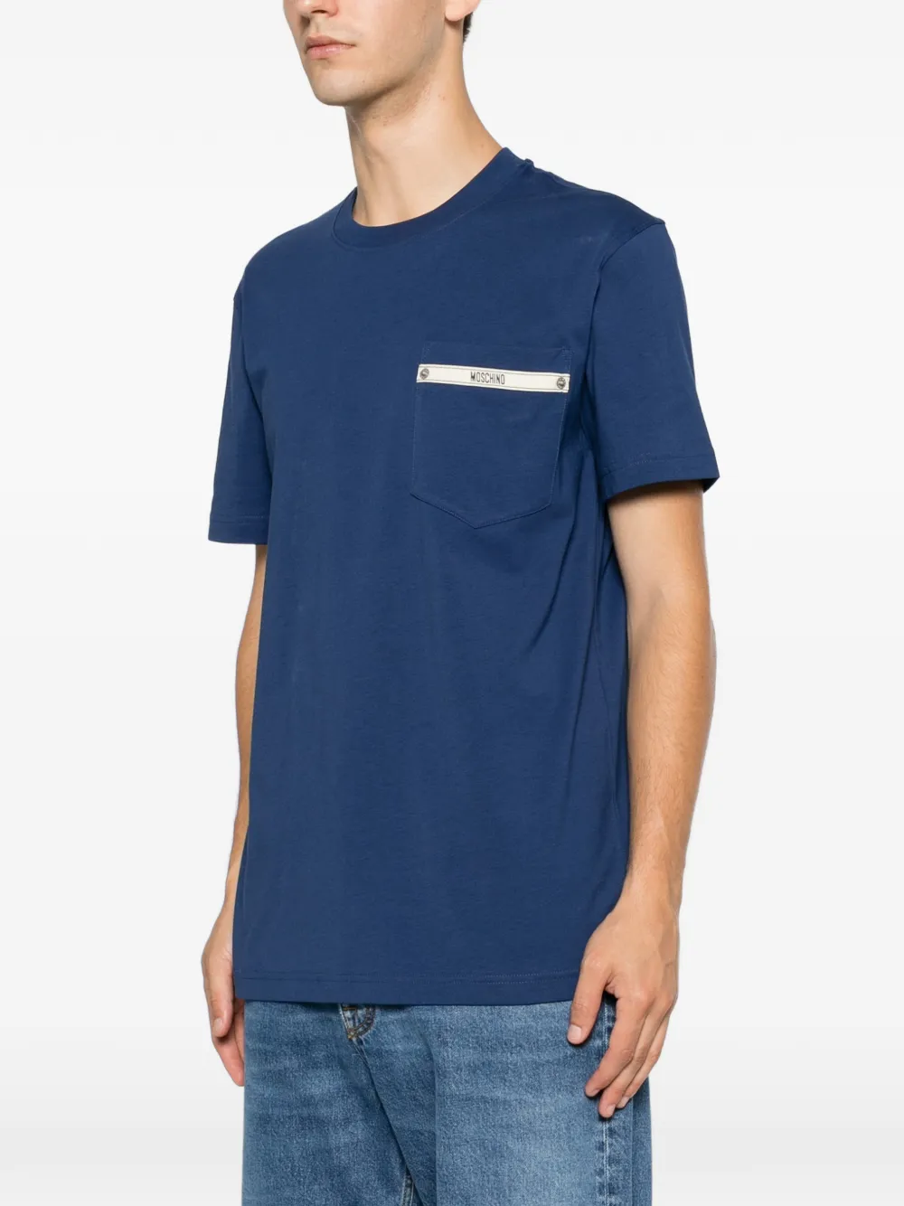 Moschino T-shirt met opgestikte zak Blauw