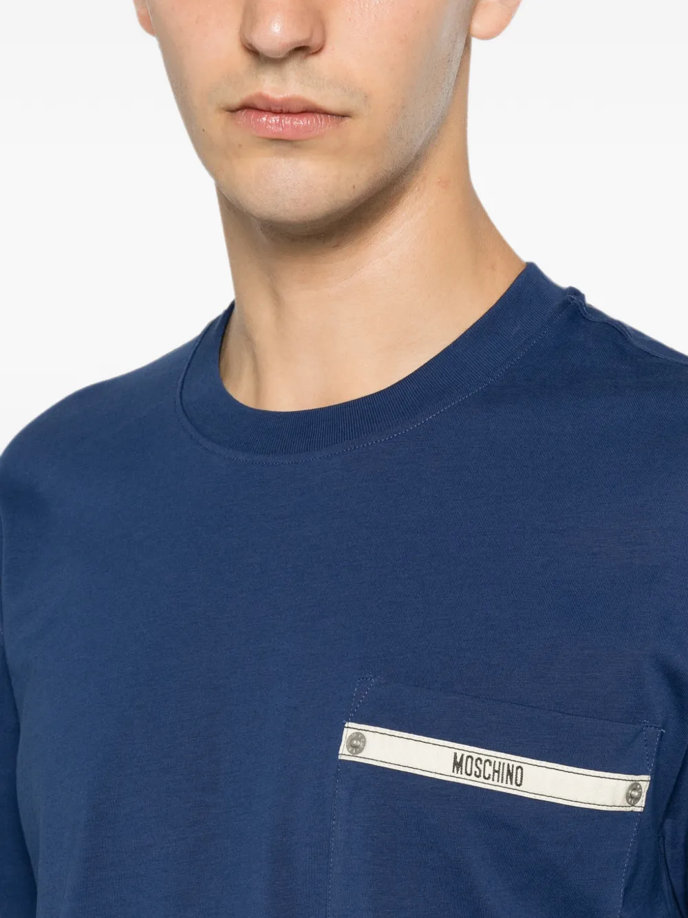 Moschino T-shirt met opgestikte zak Blauw