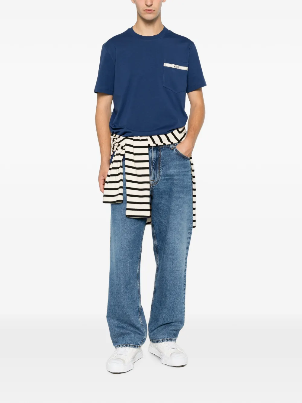 Moschino T-shirt met opgestikte zak Blauw