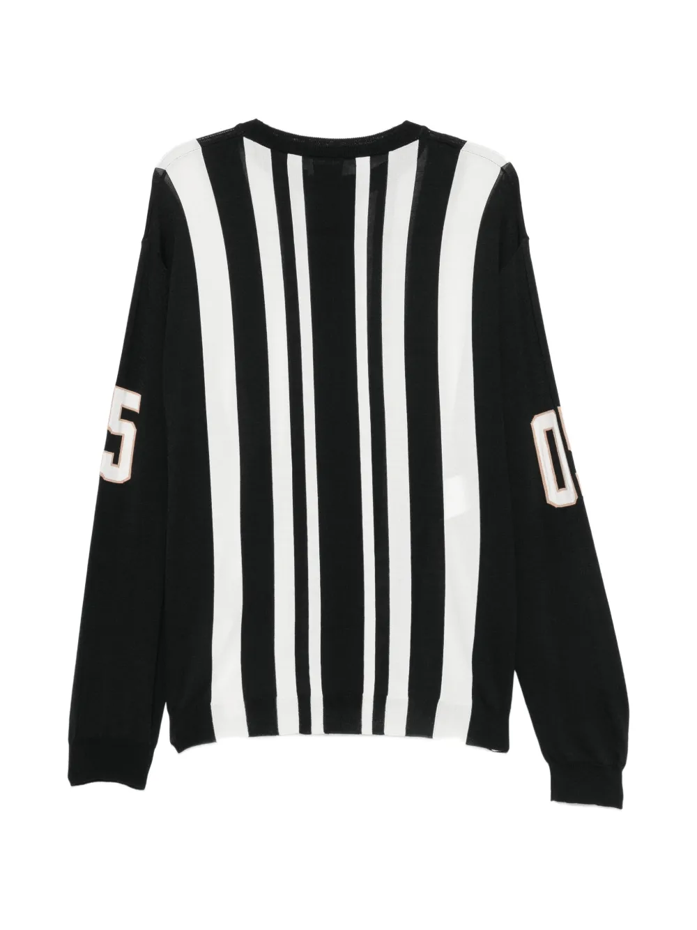 Moschino Trui met logodetail en verticale streep Zwart