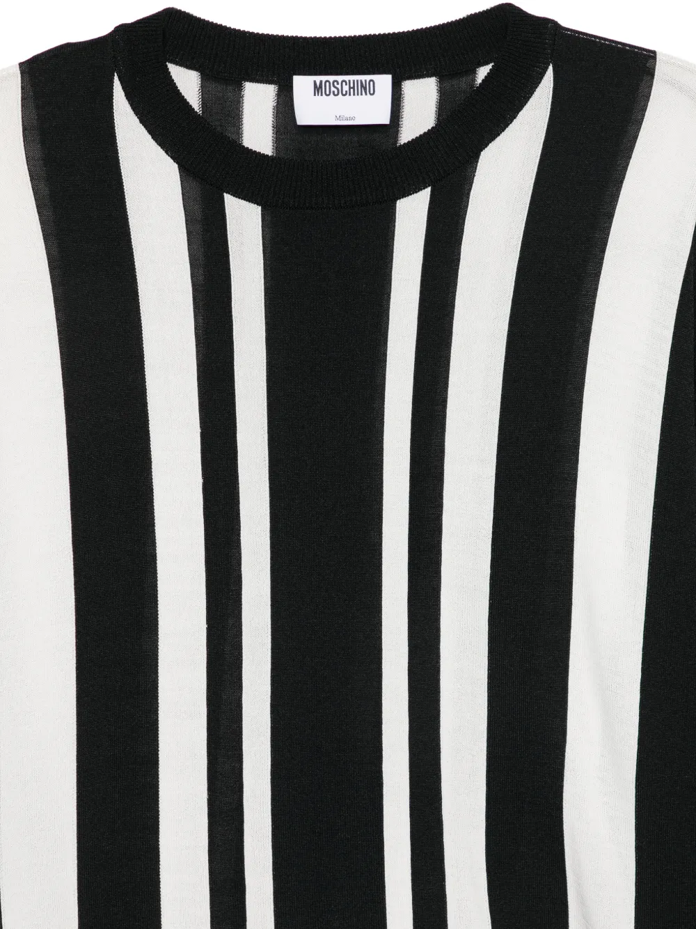 Moschino Trui met logodetail en verticale streep Zwart