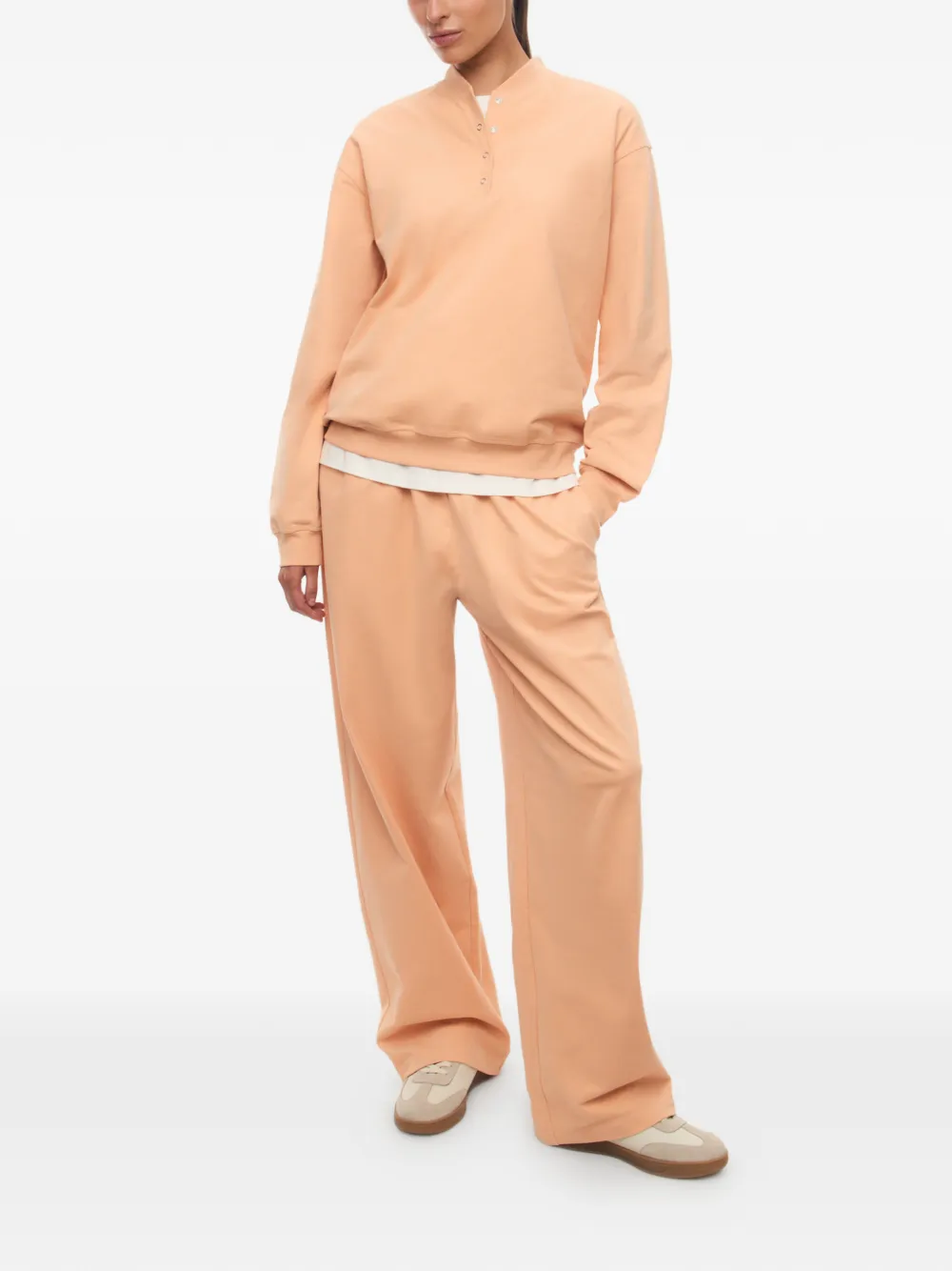 12 STOREEZ Breakfast Club sweater met drukknoop Oranje