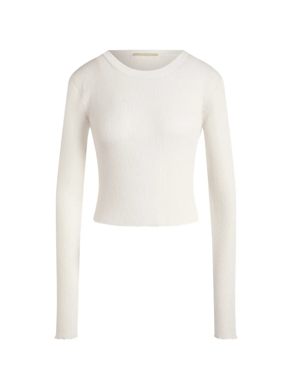 12 STOREEZ Felpa Lattice crop a coste - Bianco