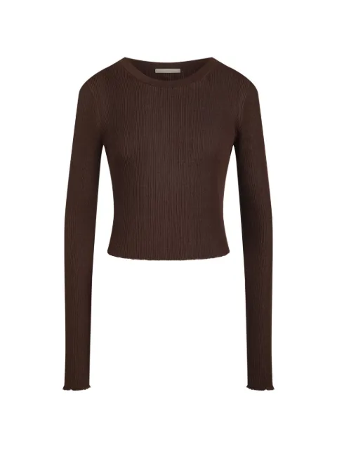12 STOREEZ Lattice ribbed-knit cropped sweater
