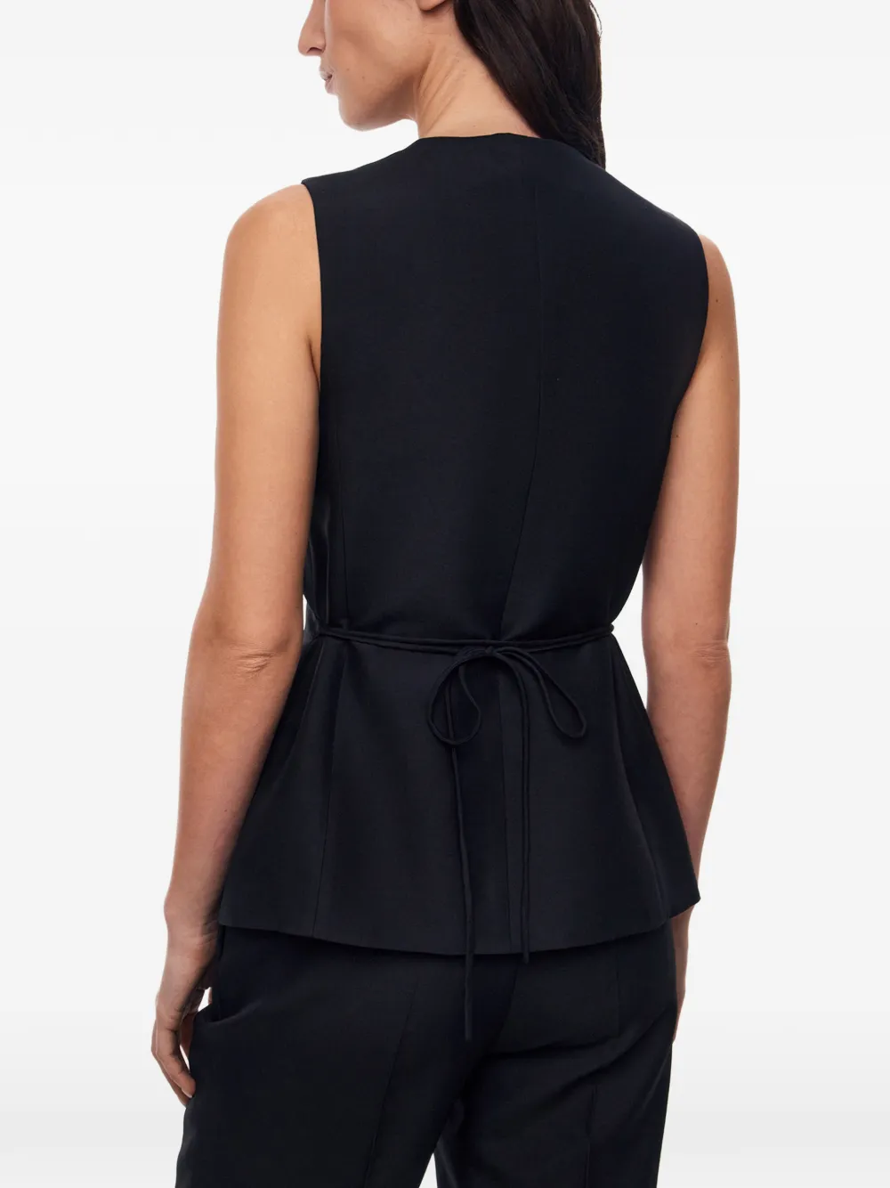 12 STOREEZ Rotunda button-up gilet Zwart