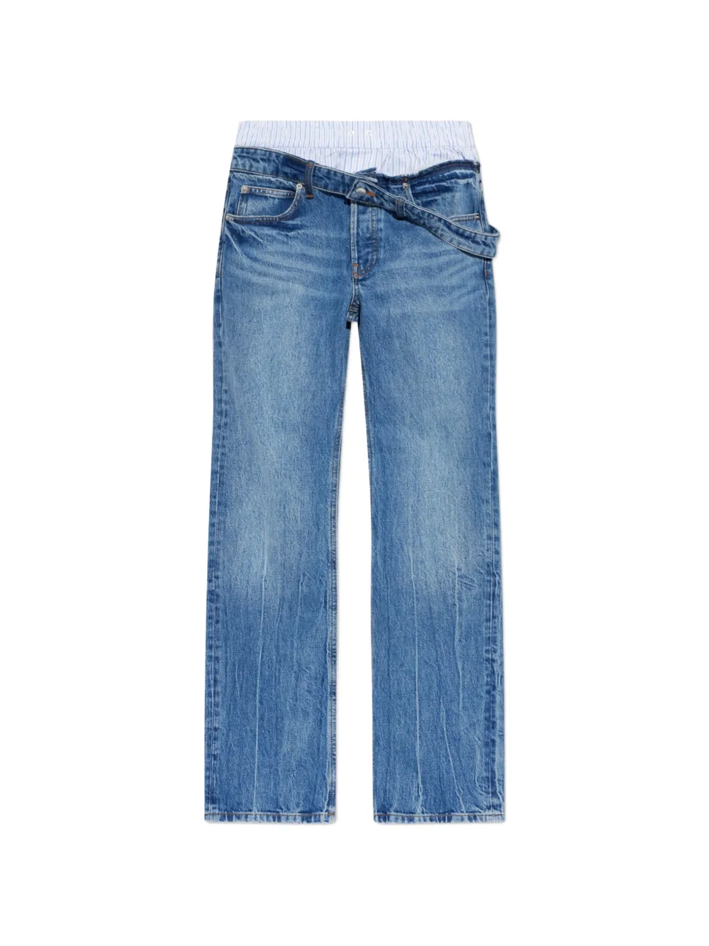 Alexander Wang fold-over layered jeans - Blu