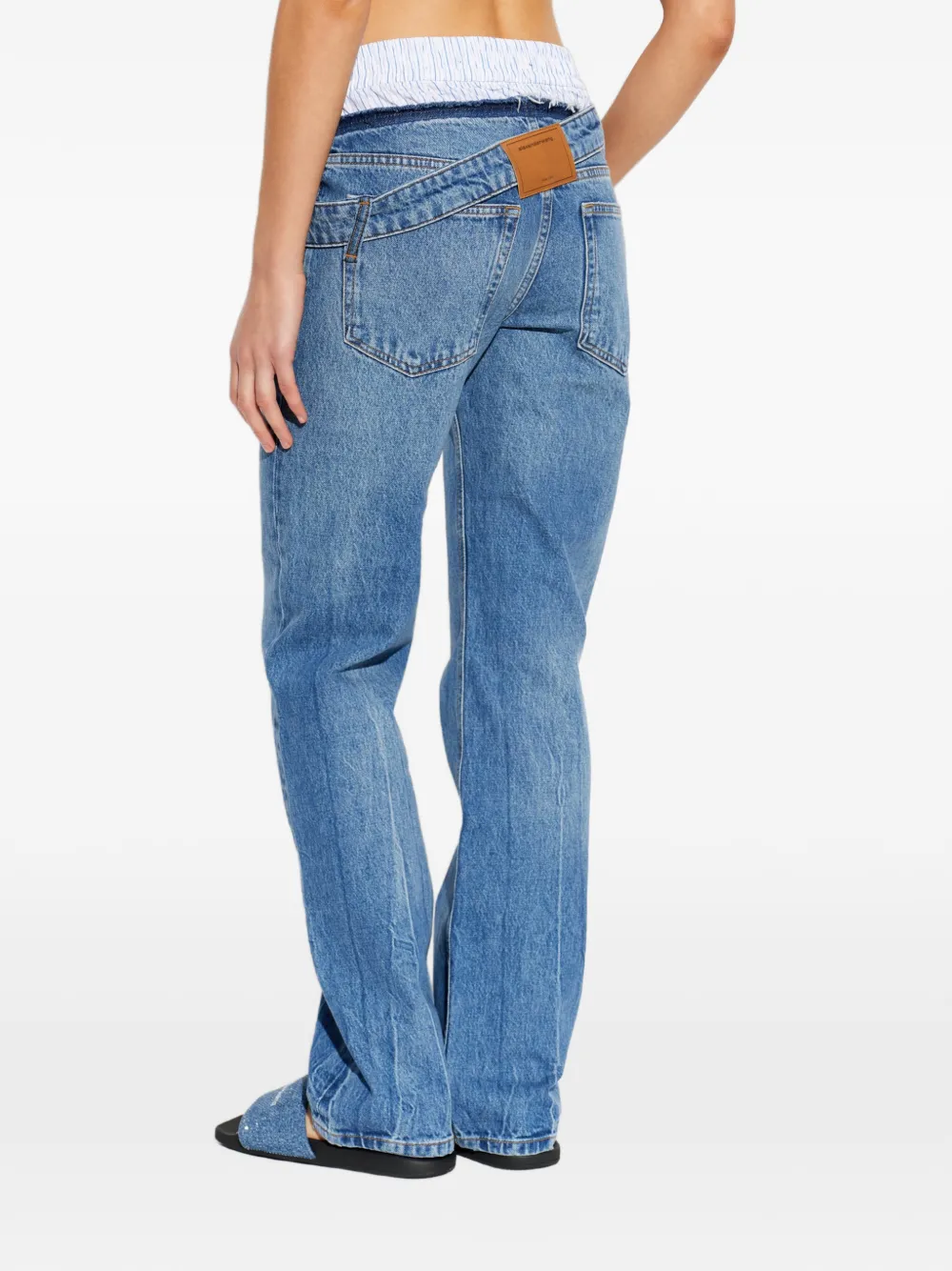 Alexander Wang Gelaagde jeans met omslag Blauw