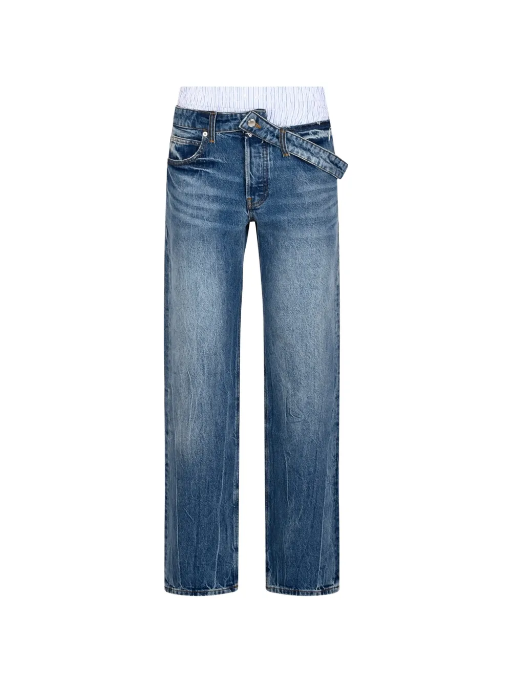 Alexander Wang fold-over layered jeans - Blu