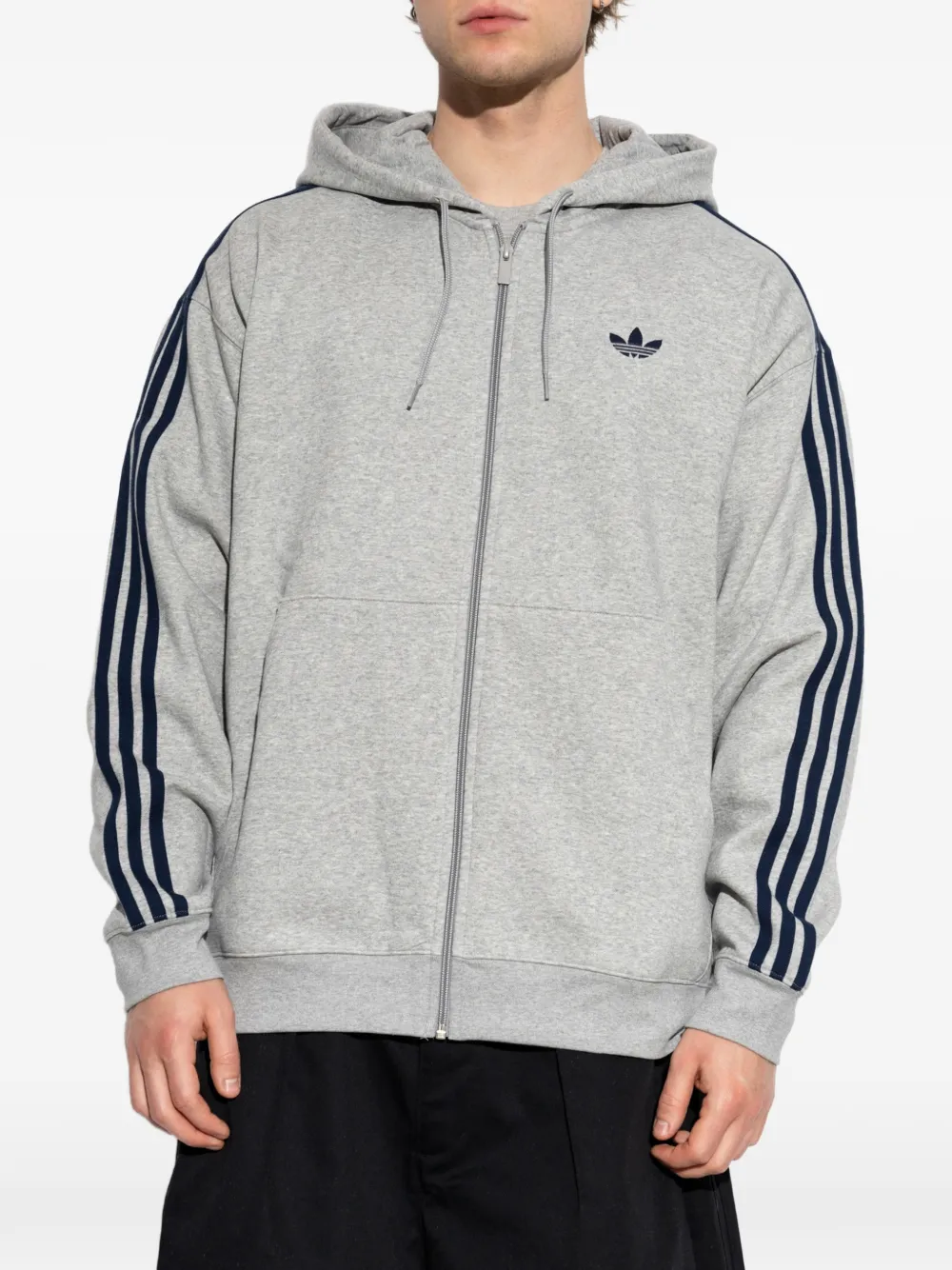adidas 3-Stripes hoodie met rits Grijs