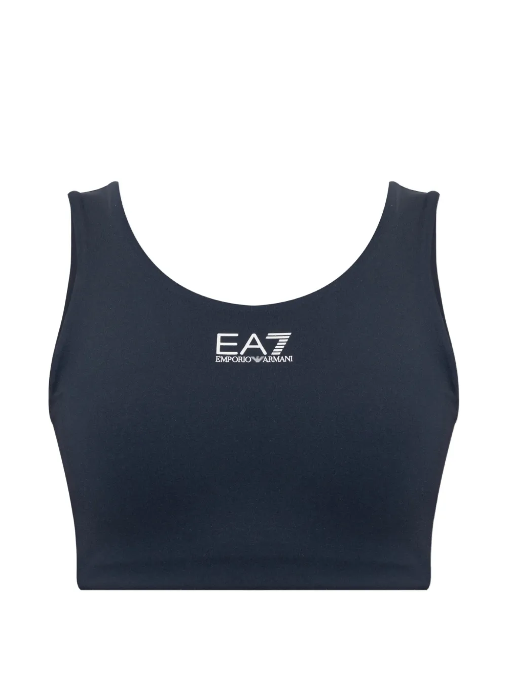 Ea7 Emporio Armani Cropped-Oberteil mit Logo-Print - Blau