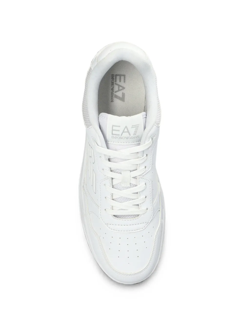 Ea7 Emporio Armani logo-embossed leather sneakers Wit