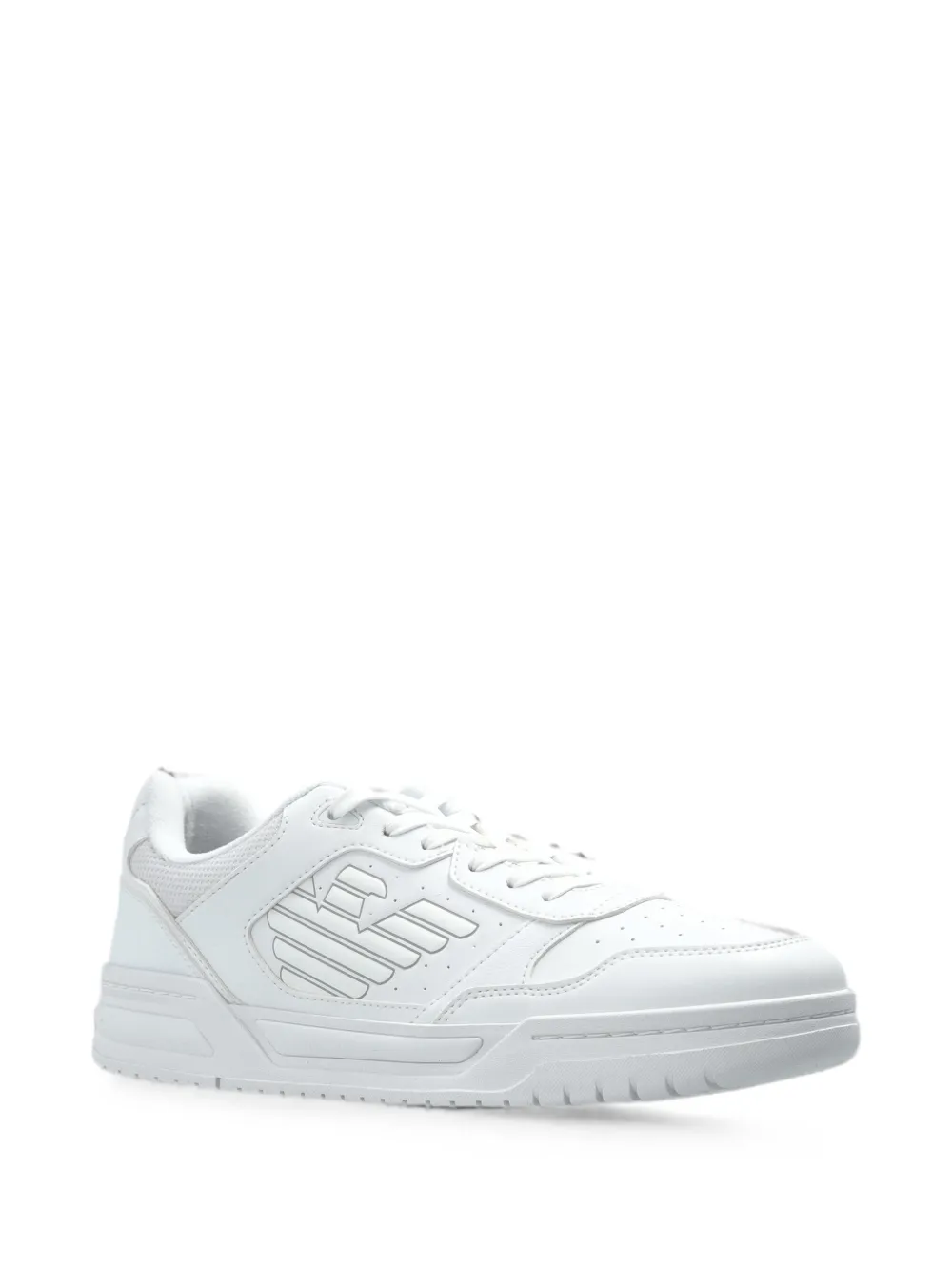 Ea7 Emporio Armani logo-embossed leather sneakers Wit