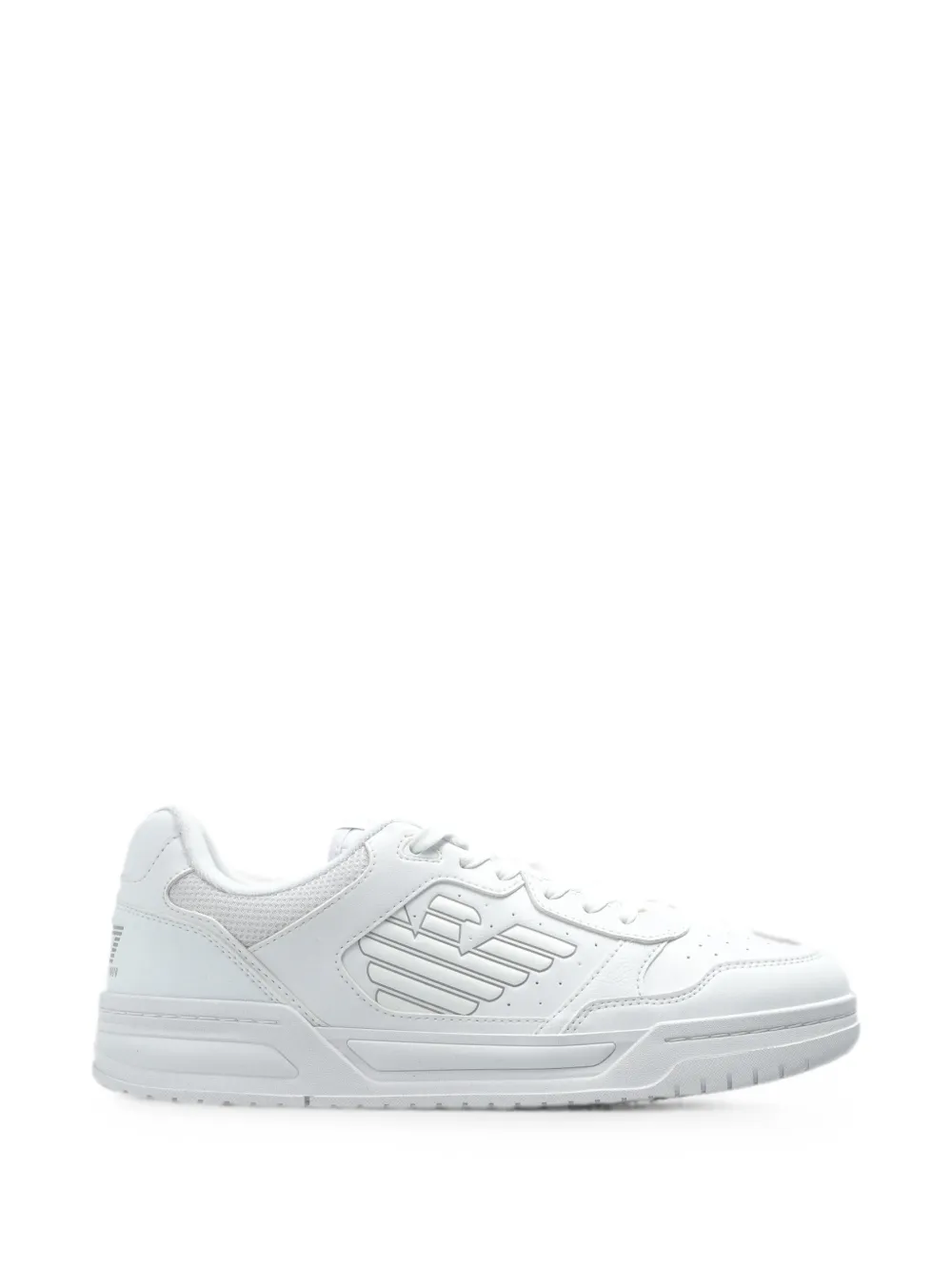 Ea7 Emporio Armani logo-embossed leather sneakers - Bianco