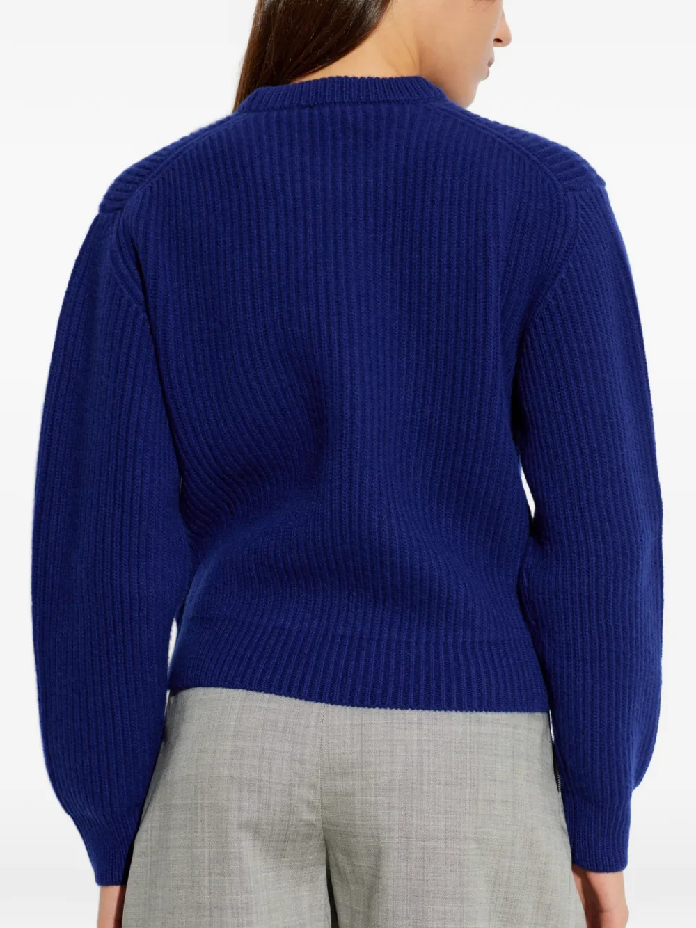 Jil Sander Ribgebreide trui Blauw